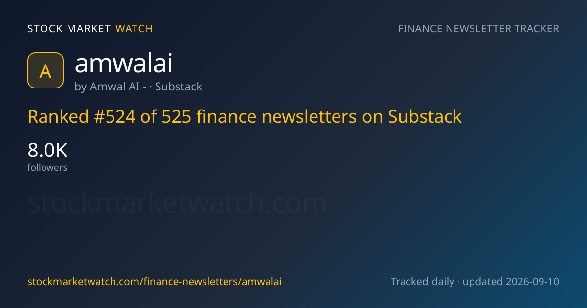 نشرة أموال الأسبوعية — rank, subscribers and growth, tracked by Stock Market Watch