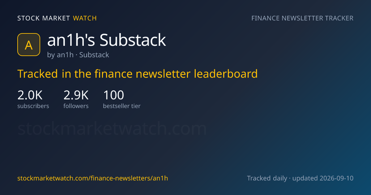 an1h’s Substack — rank, subscribers and growth, tracked by Stock Market Watch