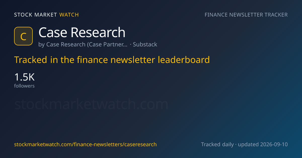 Case Research — rank, subscribers and growth, tracked by Stock Market Watch