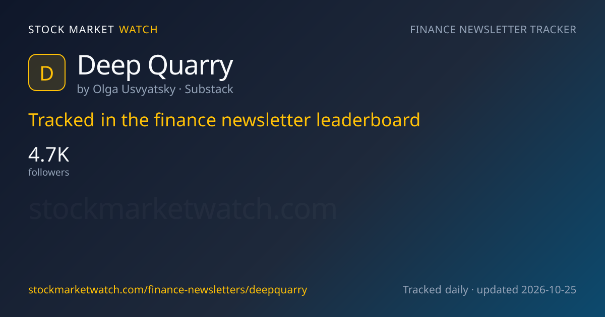 Deep Quarry — rank, subscribers and growth, tracked by Stock Market Watch