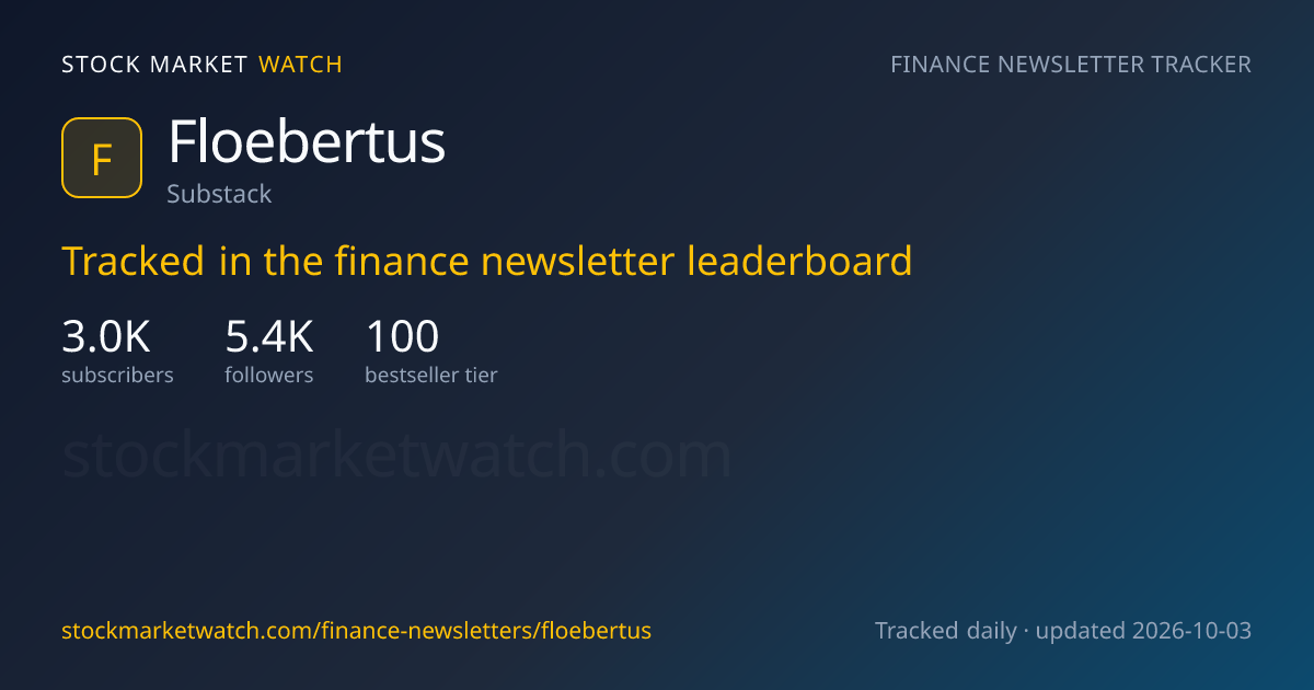Floebertus — rank, subscribers and growth, tracked by Stock Market Watch