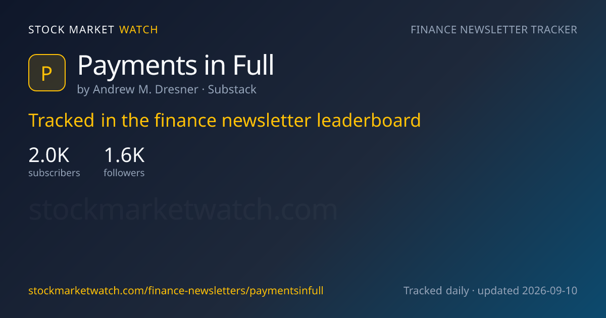 Payments in Full — rank, subscribers and growth, tracked by Stock Market Watch