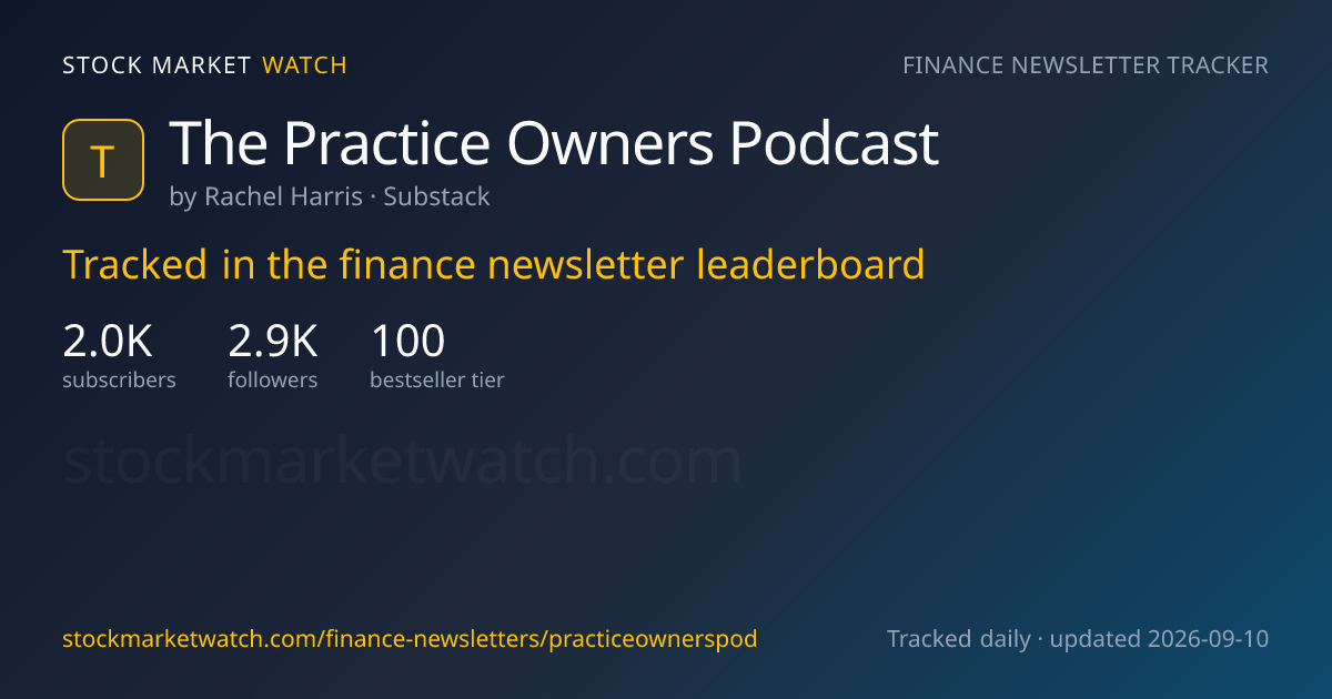 The Practice Owners Podcast ™ — rank, subscribers and growth, tracked by Stock Market Watch
