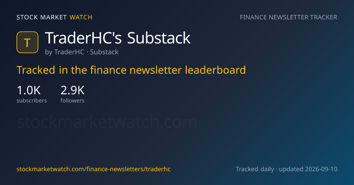 TraderHC's Substack — rank, subscribers and growth, tracked by Stock Market Watch