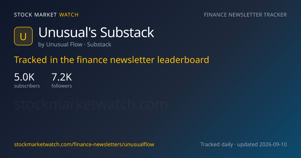 Unusual’s Substack — rank, subscribers and growth, tracked by Stock Market Watch