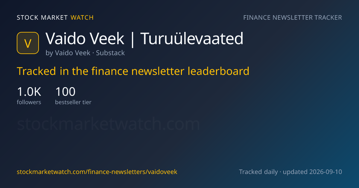 Vaido Veek | Turuülevaated — rank, subscribers and growth, tracked by Stock Market Watch